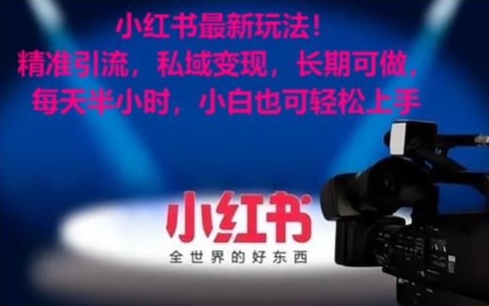 小红书最新玩法！精准引流，私域变现，长期可做，每天半小时，小白也可轻松上手【揭秘】-优品网赚资源库