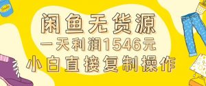 外面收2980的闲鱼无货源玩法实操一天利润1546元0成本入场含全套流程【揭秘】-优品网赚资源库