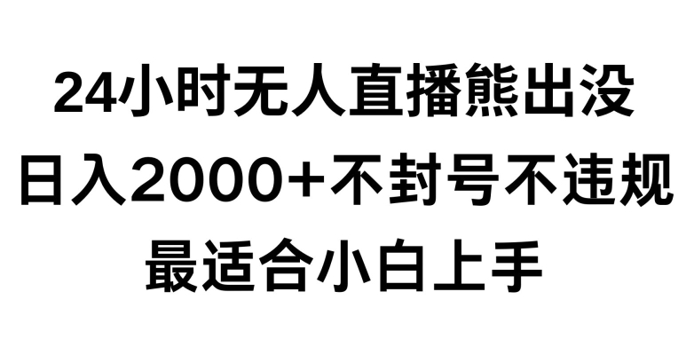 快手24小时无人直播熊出没，不封直播间，不违规，日入2000+，最适合小白上手，保姆式教学【揭秘】-优品网赚资源库
