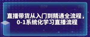 直播带货从入门到精通全流程，0-1系统化学习直播流程-优品网赚资源库