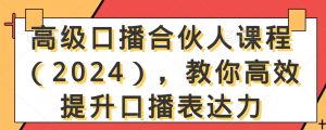 高级口播合伙人课程（2024），教你高效提升口播表达力-优品网赚资源库