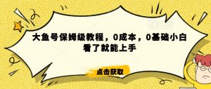 怎么样靠阿里大厂撸金，背靠大厂日入2000+，大鱼号保姆级教程，0成本，0基础小白看了就能上手【揭秘】-优品网赚资源库