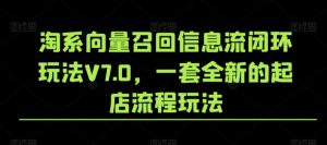 淘系向量召回信息流闭环玩法V7.0，一套全新的起店流程玩法-优品网赚资源库