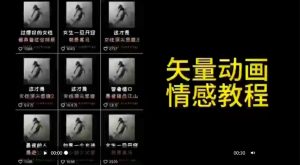 矢量动画情感教程：高点赞涨粉，适合情感、思维、创业教育等赛道-优品网赚资源库