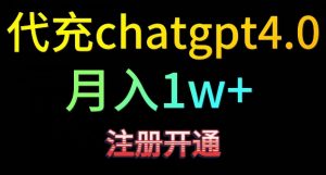 代充chatgpt4，日入500+，精准引流，暴力变现【揭秘】-优品网赚资源库