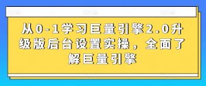 从0-1学习巨量引擎2.0升级版后台设置实操,全面了解巨量引擎-优品网赚资源库