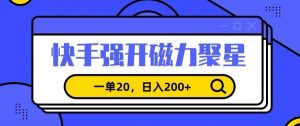 信息差赚钱项目，快手强开磁力聚星，一单20，日入200+【揭秘】-优品网赚资源库