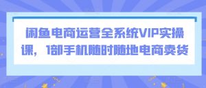 闲鱼电商运营全系统VIP实操课，1部手机随时随地电商卖货-优品网赚资源库