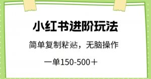 小红书进阶玩法，一单150-500+，简单复制粘贴，小白也能轻松上手【揭秘】-优品网赚资源库