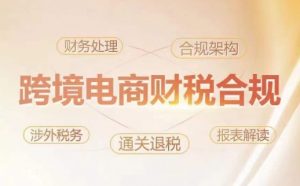 跨境老板财税合规特训营，规避财税风险、提升企业利润-优品网赚资源库