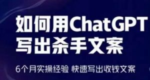 如何用ChatGPT写出杀手文案，6个月实操经验，快速写出收钱文案-优品网赚资源库
