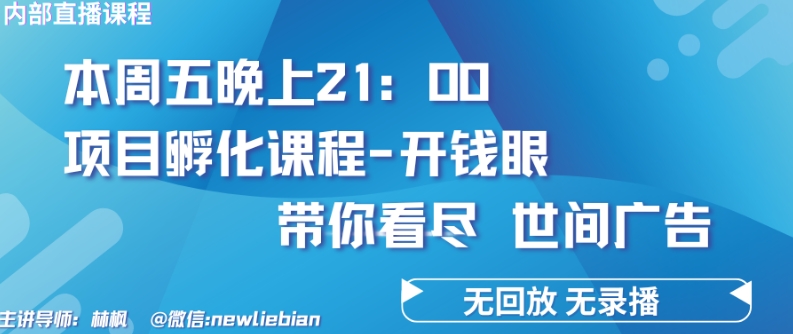 4.26日内部回放课程《项目孵化-开钱眼》赚钱的底层逻辑【揭秘】-优品网赚资源库