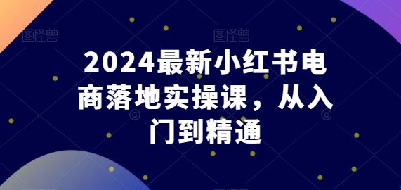 2024最新小红书电商落地实操课，从入门到精通-优品网赚资源库