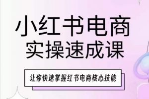 小红书电商实操速成课，让你快速掌握红书电商核心技能-优品网赚资源库
