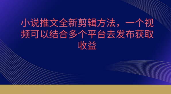 小说推文全新剪辑方法,一个视频可以结合多个平台去发布获取【揭秘】-优品网赚资源库