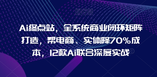 Ai终点站，全系统商业闭环矩阵打造，帮电商、实体降70%成本，12款Ai联合深度实战-优品网赚资源库