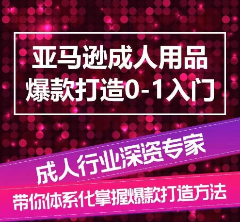 亚马逊成人用品爆款打造0-1入门，系统化讲解亚马逊成人用品爆款打造的流程-优品网赚资源库