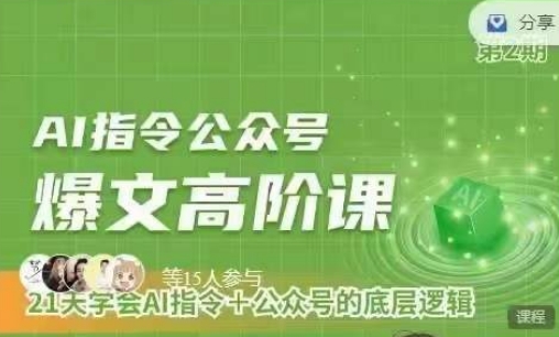 Ai指令公众号高阶课，学会ai指令+公众号的底层逻辑-优品网赚资源库