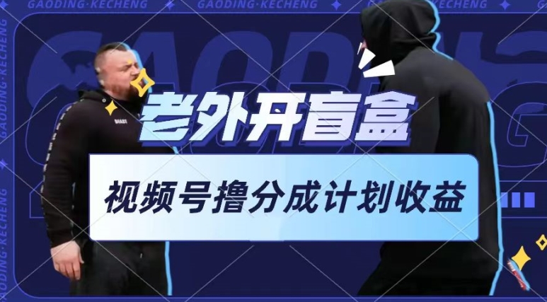 老外开盲盒视频,撸视频号分成计划收益,每天只需一小时,新手小白轻松上手【揭秘】-优品网赚资源库