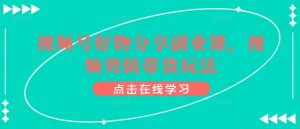 视频号好物分享副业课，视频剪辑带货玩法-优品网赚资源库