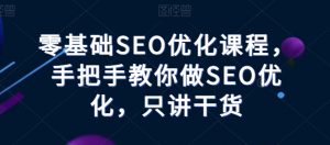 零基础SEO优化课程，手把手教你做SEO优化，只讲干货-优品网赚资源库