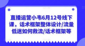 直播运营小韦6月12号线下课，话术框架整体设计/流量低迷如何救流/话术框架等-优品网赚资源库
