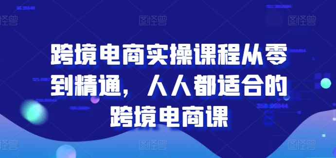 跨境电商实操课程从零到精通,人人都适合的跨境电商课-优品网赚资源库