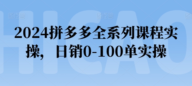 2024拼多多全系列课程实操，日销0-100单实操【必看】-优品网赚资源库