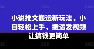 小说推文搬运新玩法，小白轻松上手，搬运发视频让搞钱更简单-优品网赚资源库
