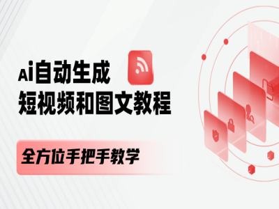 AI自动生成短视频和图文课程,全方位手把手教学-优品网赚资源库