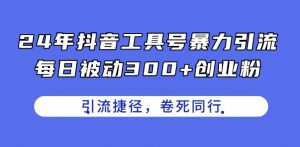 24年抖音工具号暴力引流，每日被动300+创业粉，创业粉捷径，卷死同行【揭秘】-优品网赚资源库