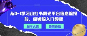 从0-1学习小红书聚光平台信息流投放，保姆级入门教程-优品网赚资源库