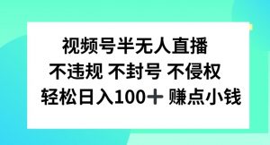视频号半无人直播，不违规不封号，轻松日入100+【揭秘】-优品网赚资源库