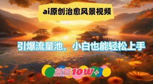 ai原创治愈风景视频，引爆流量池，小白也能轻松上手，篇篇10w+【揭秘】-优品网赚资源库