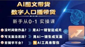 Ai图文带货+数字人口播带货，从0~1实操体系课-优品网赚资源库