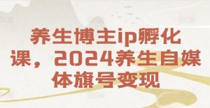 养生博主ip孵化课,2024养生自媒体旗号变现-优品网赚资源库
