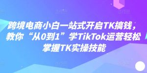 跨境电商小白一站式开启TK搞钱，教你“从0到1”学TikTok运营轻松掌握TK实操技能-优品网赚资源库