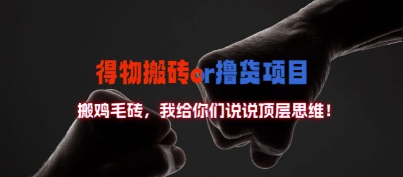 得物搬砖撸货项目?掰下数据,我给你们说说顶层思维【揭秘】-优品网赚资源库