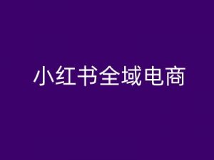 小红书全域电商，小红书电商教程-优品网赚资源库
