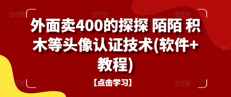 外面卖400的探探 陌陌 积木等头像认证技术(软件+教程)-优品网赚资源库