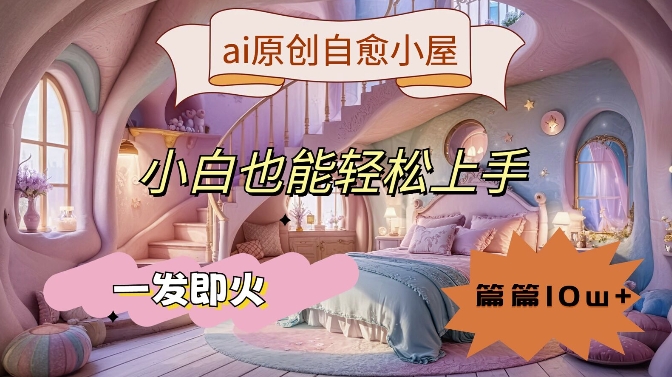 ai原创治愈小屋，小白也能轻松上手，一发即火，篇篇10w+【揭秘】-优品网赚资源库