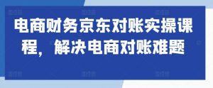 电商财务京东对账实操课程，解决电商对账难题-优品网赚资源库