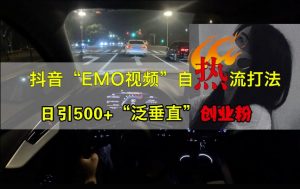 抖音EMO视频自热打法,日引500+“泛垂直”创业粉-优品网赚资源库