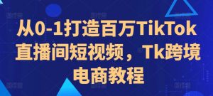 从0-1打造百万TikTok直播间短视频,Tk跨境电商教程-优品网赚资源库
