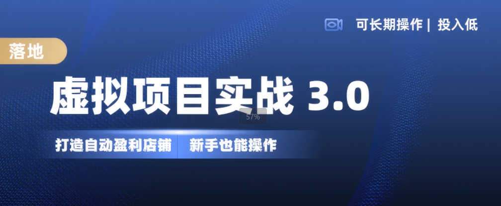 虚拟项目实战3.0,打造自动盈利店铺,可长期操作投入低,新手也能操作-优品网赚资源库