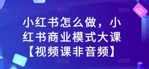 小红书怎么做，小红书商业模式大课【视频课非音频】-优品网赚资源库