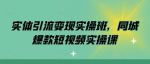 实体引流变现实操班，同城爆款短视频实操课-优品网赚资源库