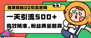 独家解密QQ里的引流密码,高效精准,实测单日加100+创业粉【揭秘】-优品网赚资源库