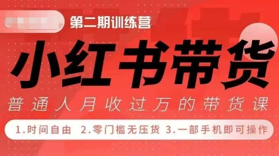 小Red书带货42天训练营 2.0版,宝妈+自由职+上班族+大学生,提高副业收入的大红利项目-优品网赚资源库