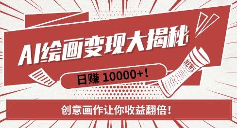 AI梦境绘画致富秘籍，复制粘贴，新手也能快速掌握，创意画作让你收益翻倍-优品网赚资源库